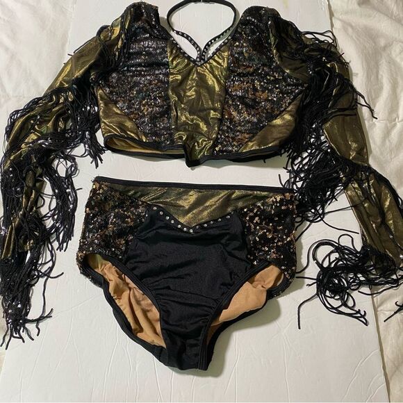 Revolution Tenth House 2 piece dance costume fringe ZERO GRAVITY TH25247 MA adul - Picture 3 of 12